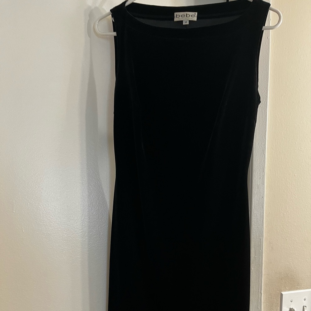 Bebe Black Velvet Dress